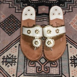 Jack Rogers Gold and White